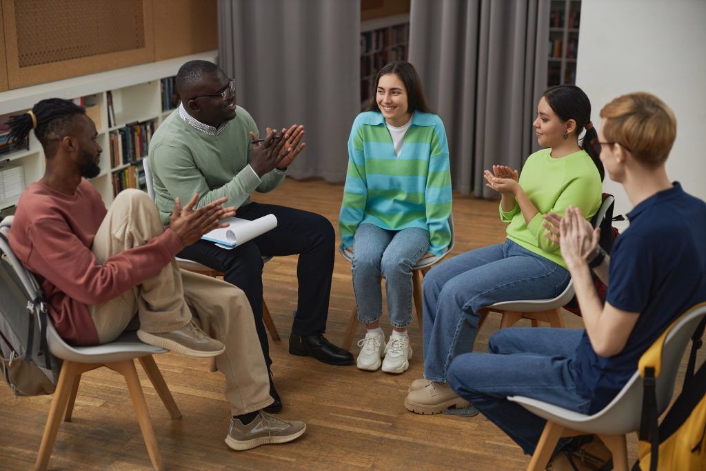 Various types of addiction treatment options including inpatient, outpatient, detox, and support groups.