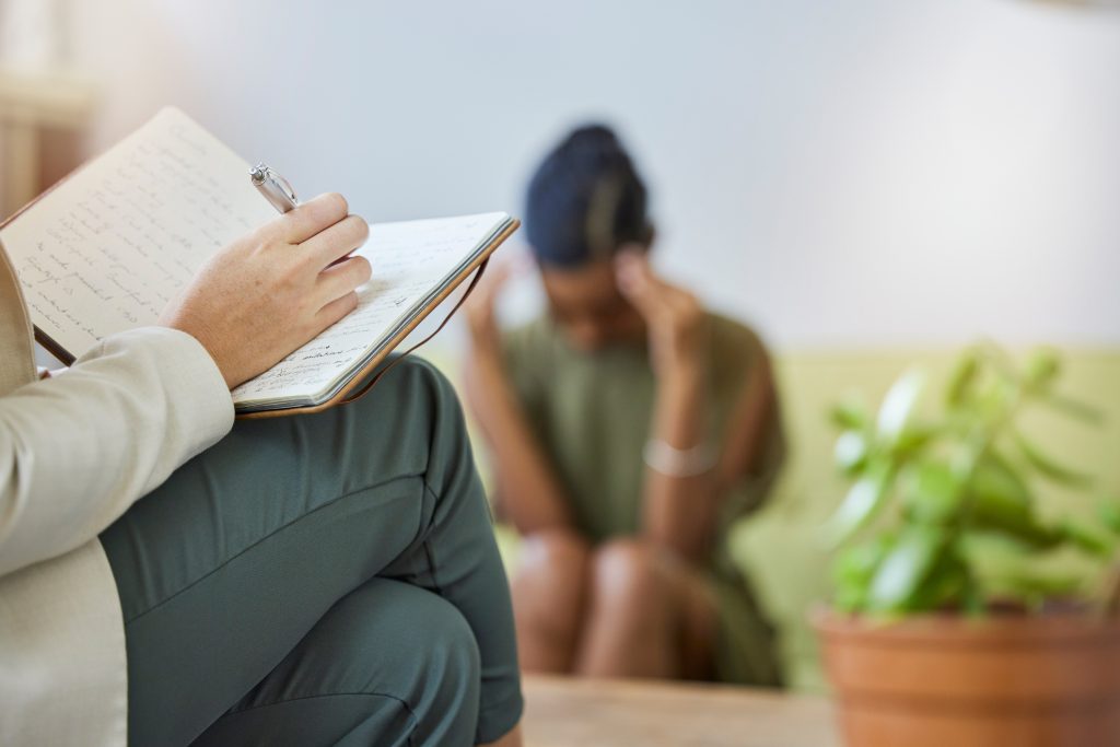 Illustration of psychological factors contributing to addiction, such as stress, trauma, mental health disorders, and coping mechanisms.