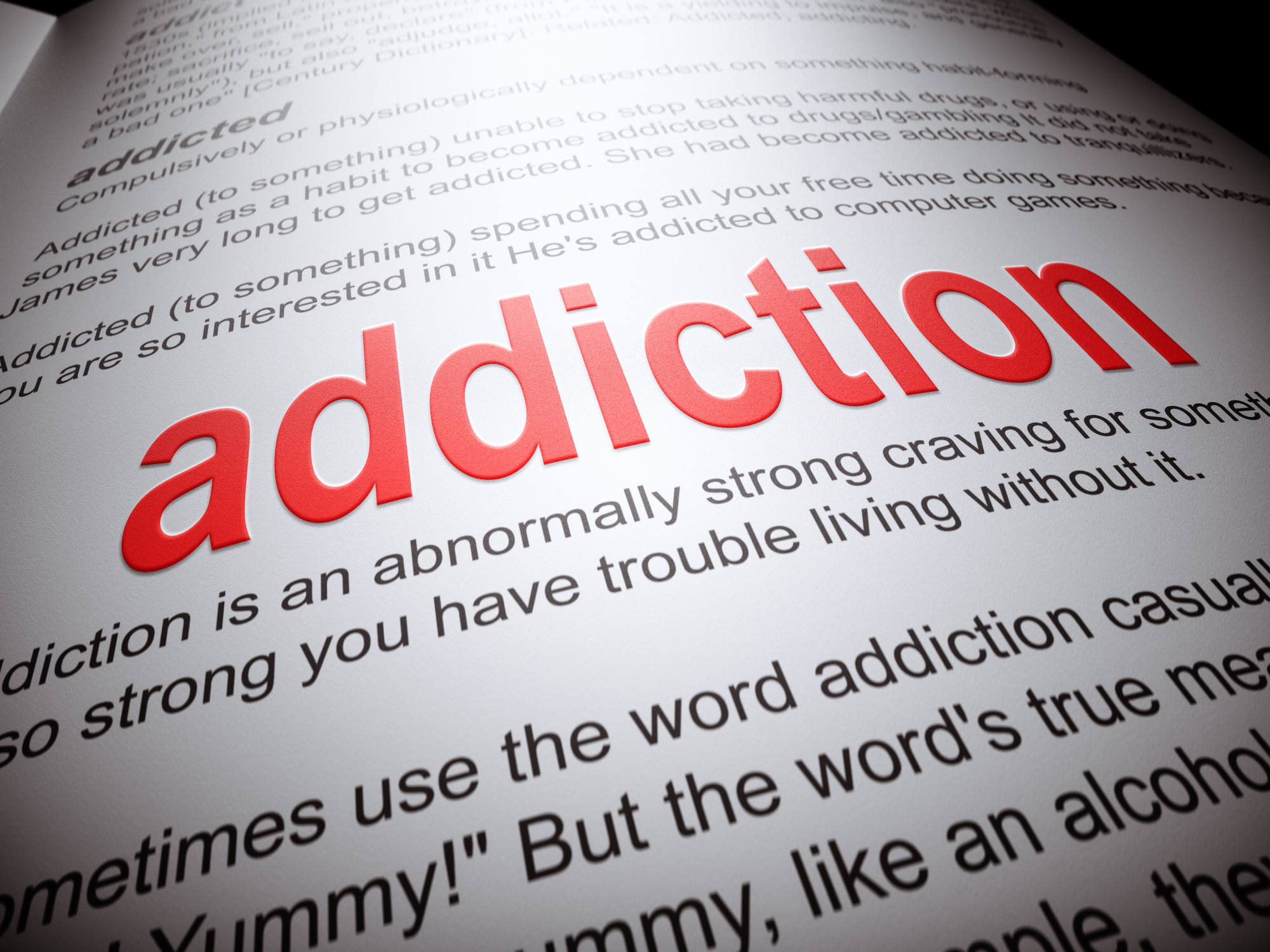 A collage representing various types of addictions, including substances and behaviors