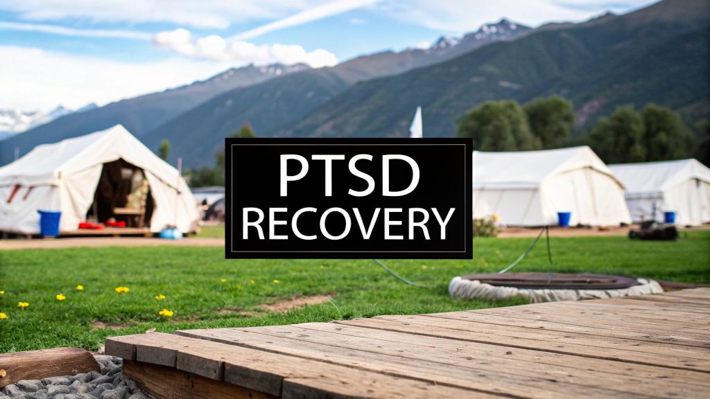 An image of a serene treatment facility, representing inpatient programs for PTSD.