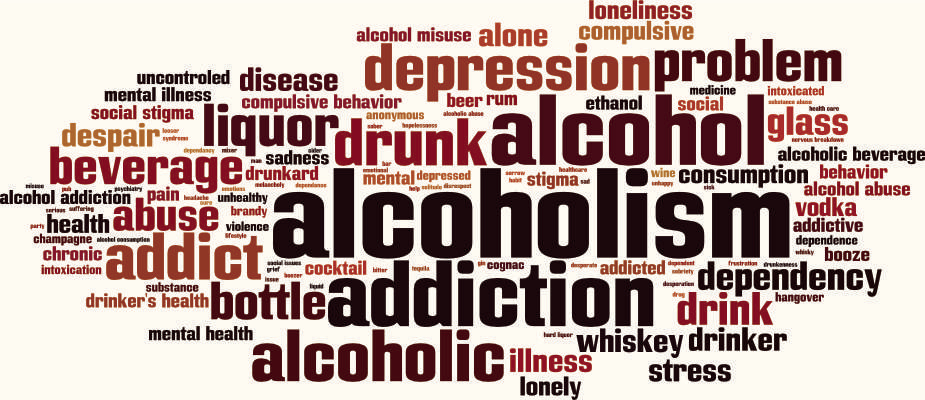 Logo representing alcoholism, alcohol abuse awareness, and the path to sobriety and treatment