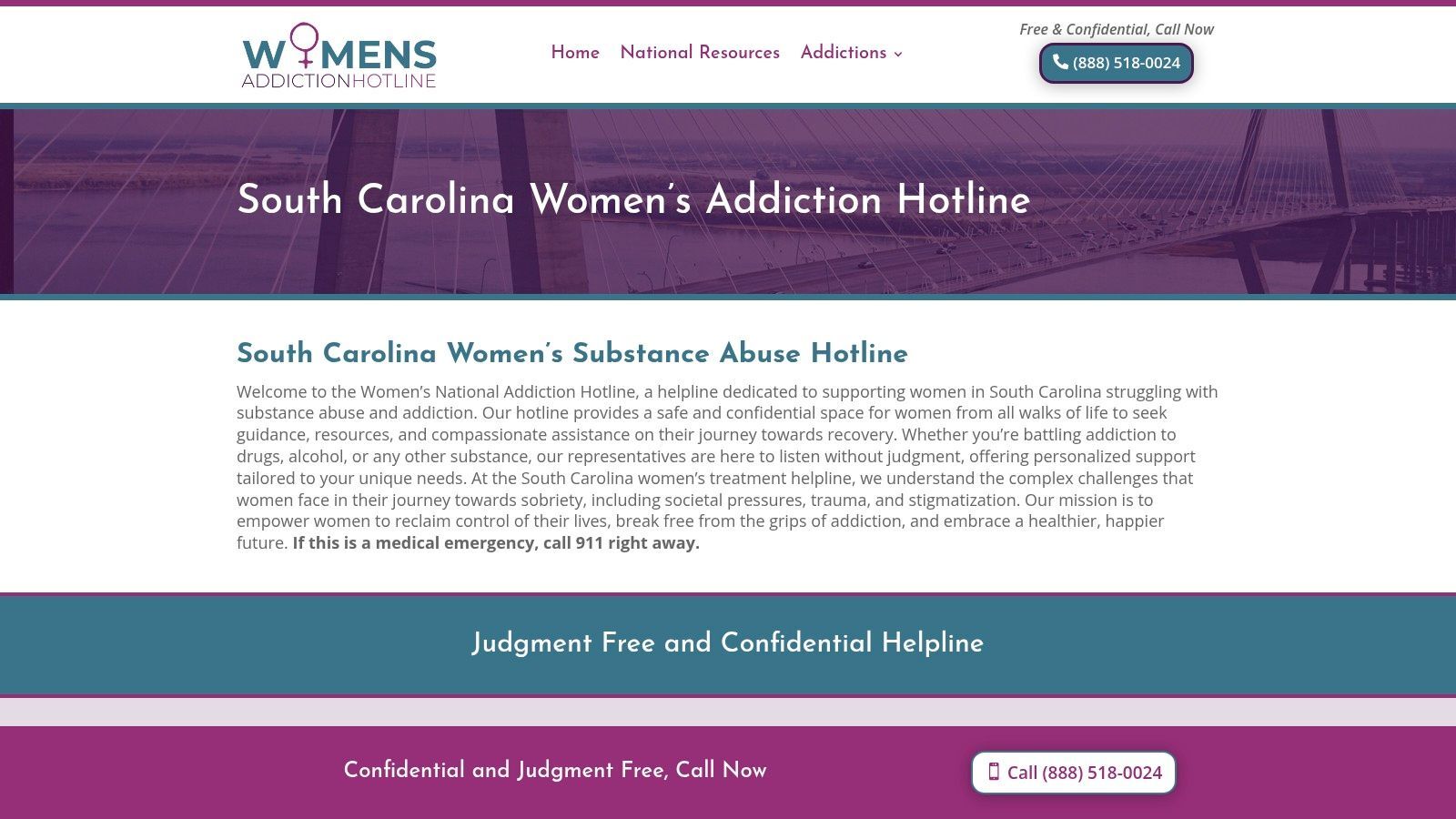 South Carolina Women’s Addiction Hotline