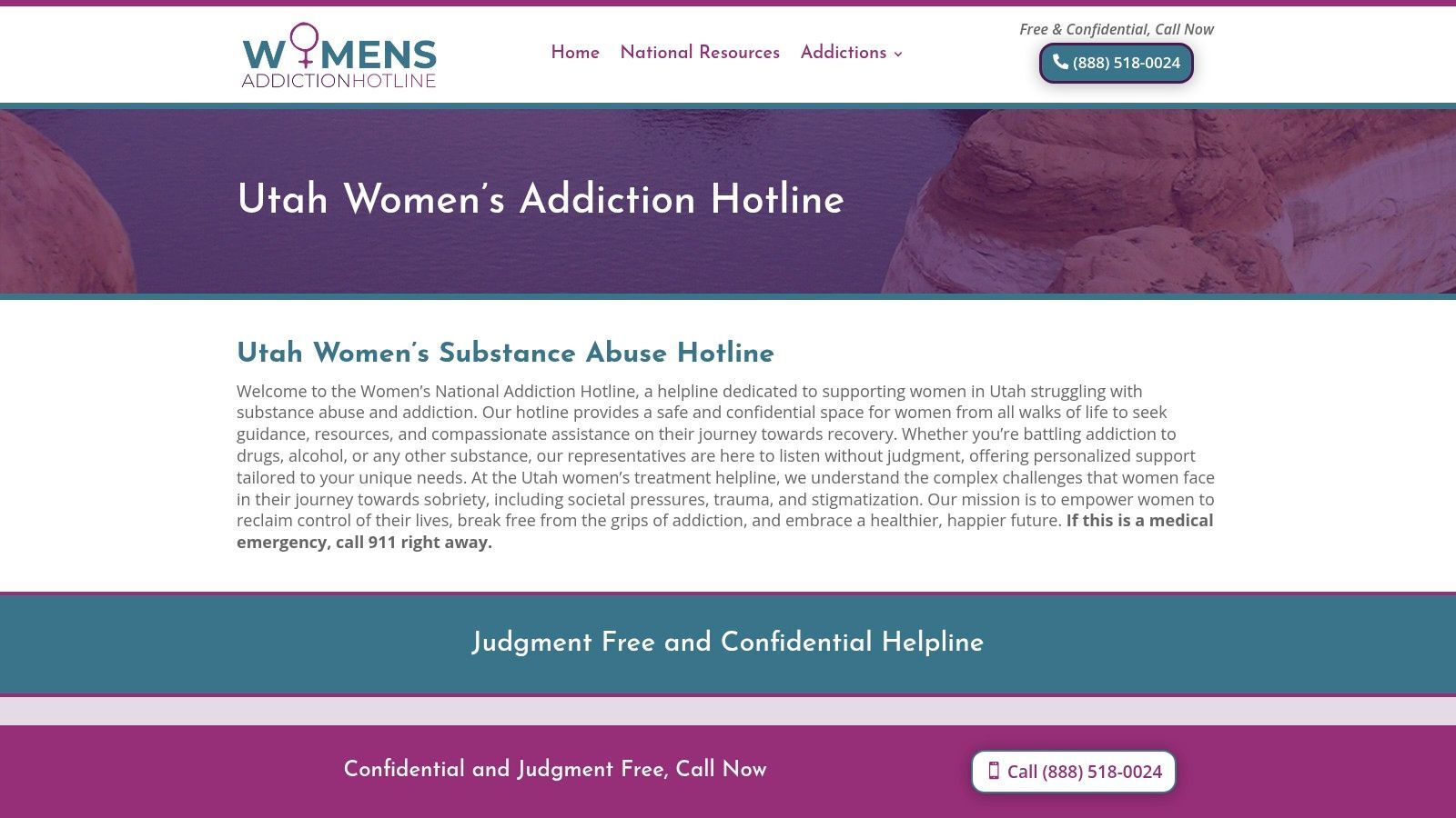 Utah Women's Addiction Hotline
