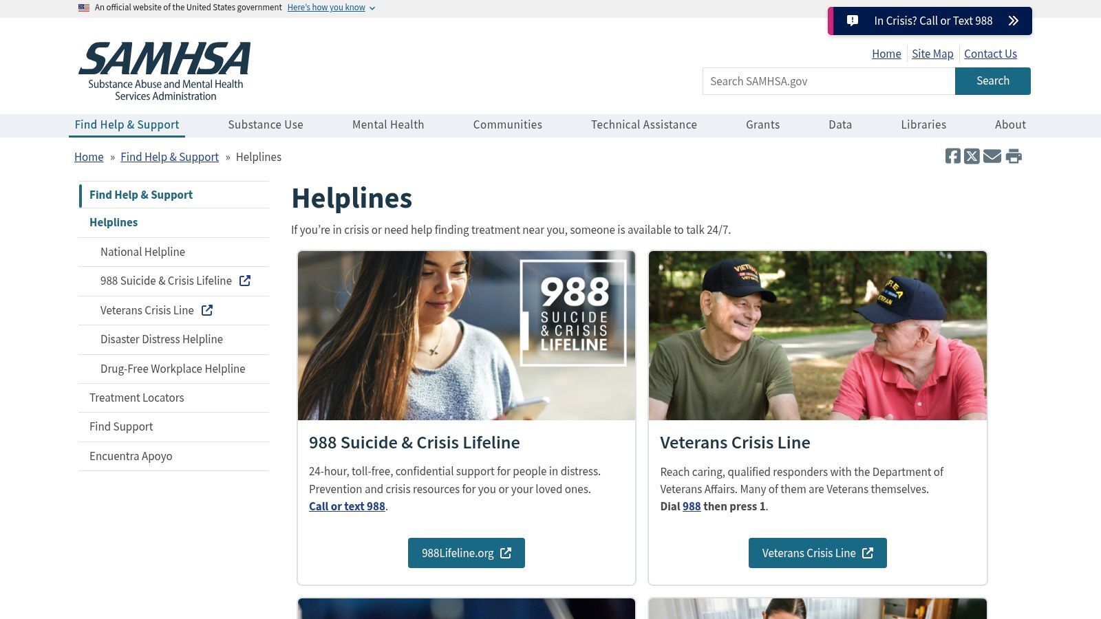 SAMHSA's National Helpline