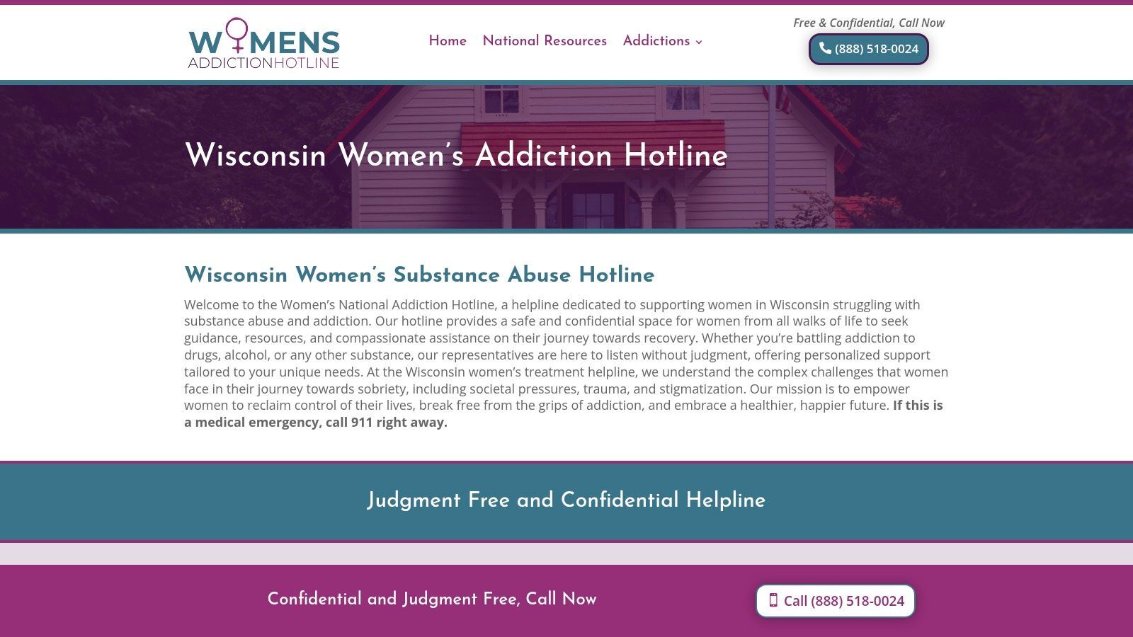 Wisconsin Women's Addiction Hotline