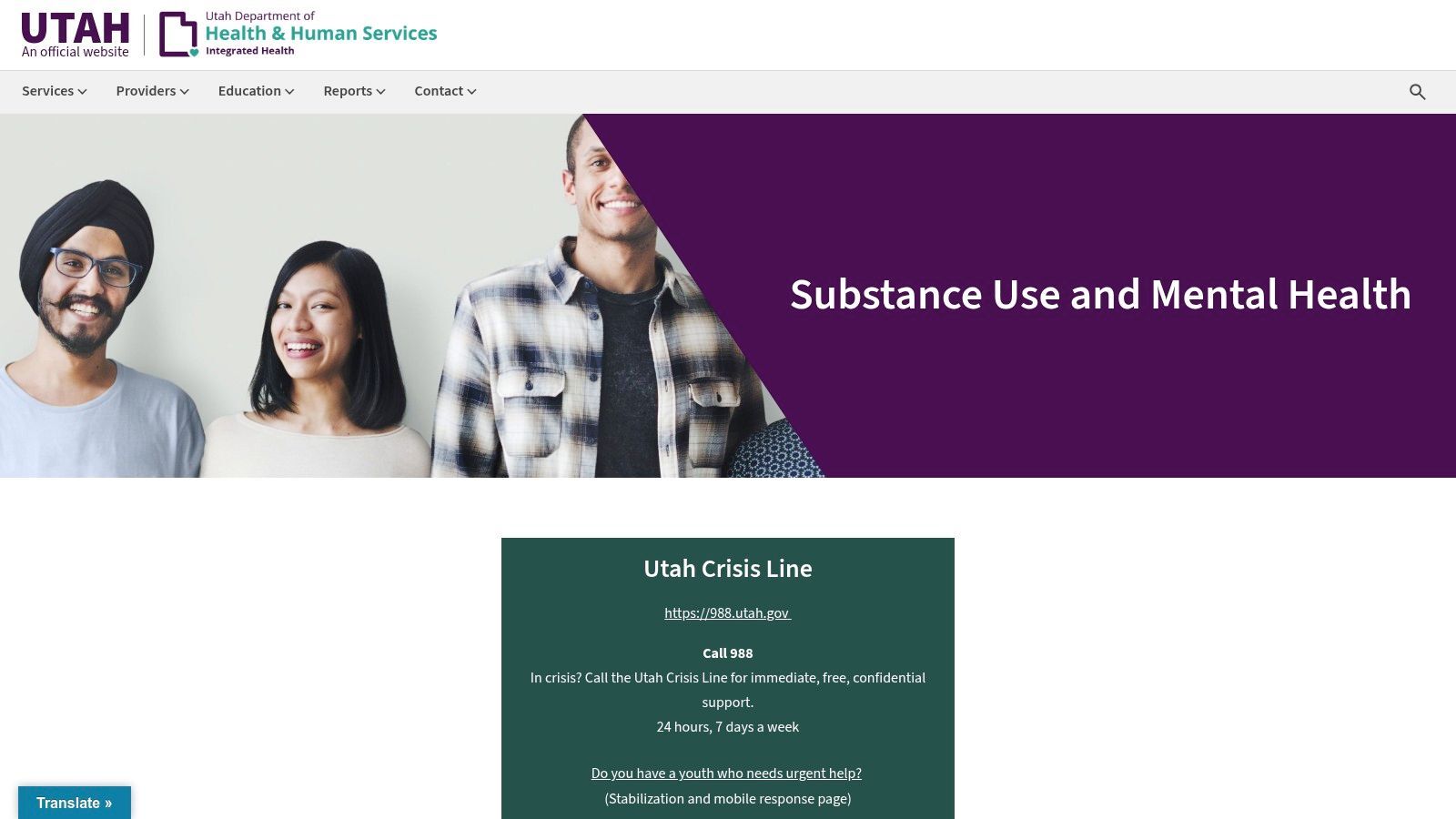 Utah Department of Health and Human Services – Substance Use and Mental Health