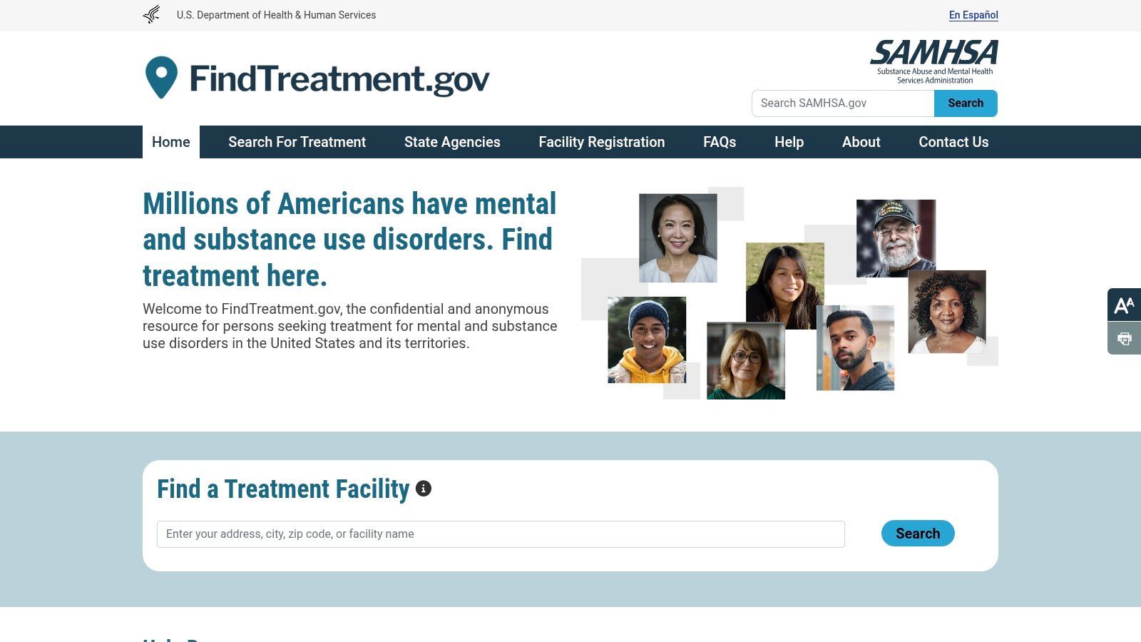 Substance Abuse and Mental Health Services Administration (SAMHSA) - Find Treatment