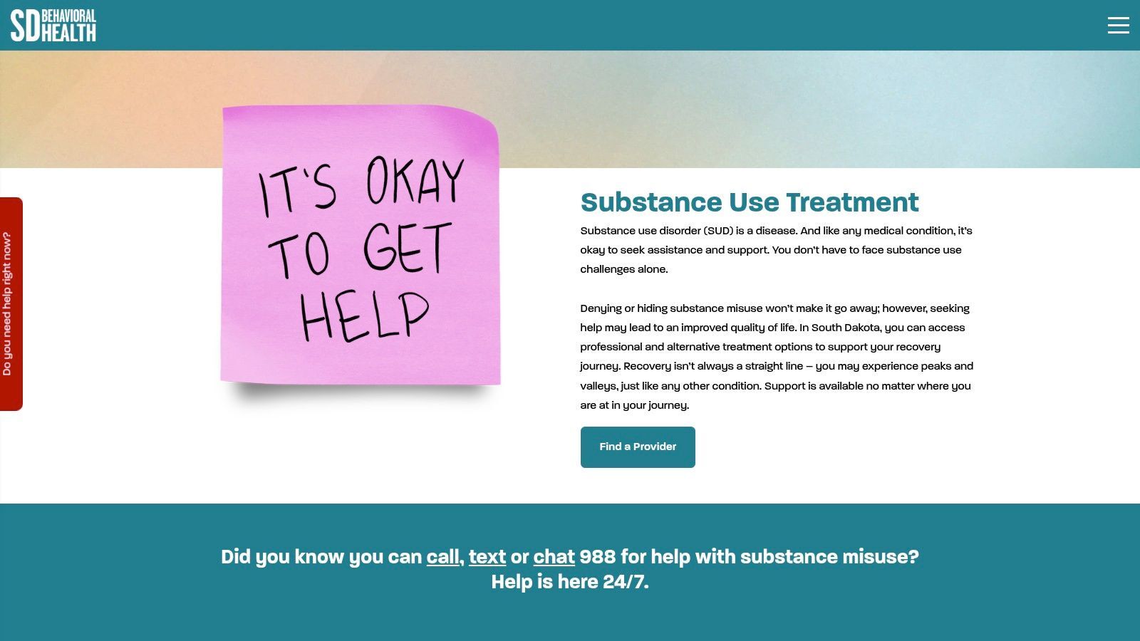 South Dakota Behavioral Health – Substance Use Treatment Services