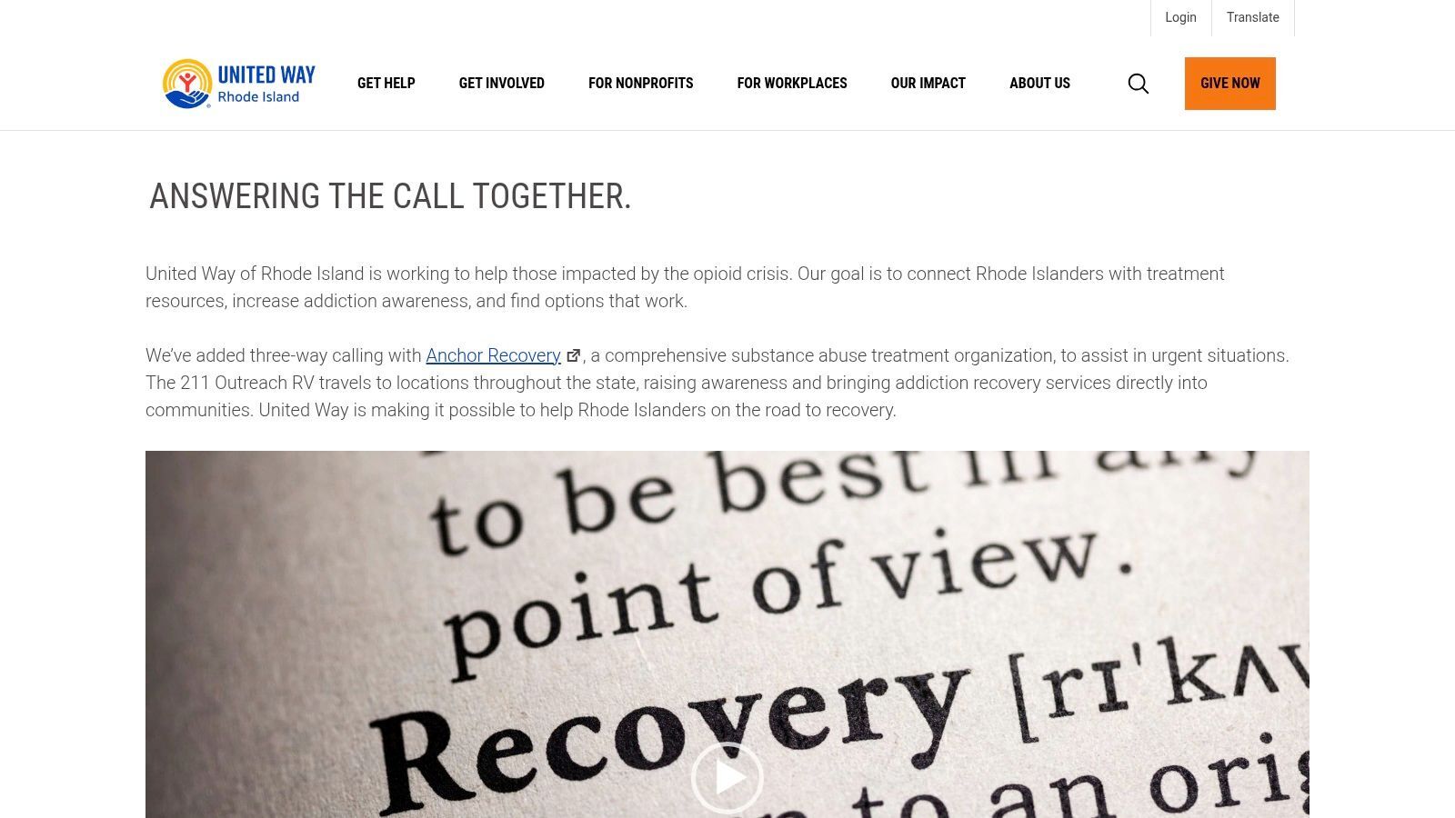 United Way of Rhode Island's 211