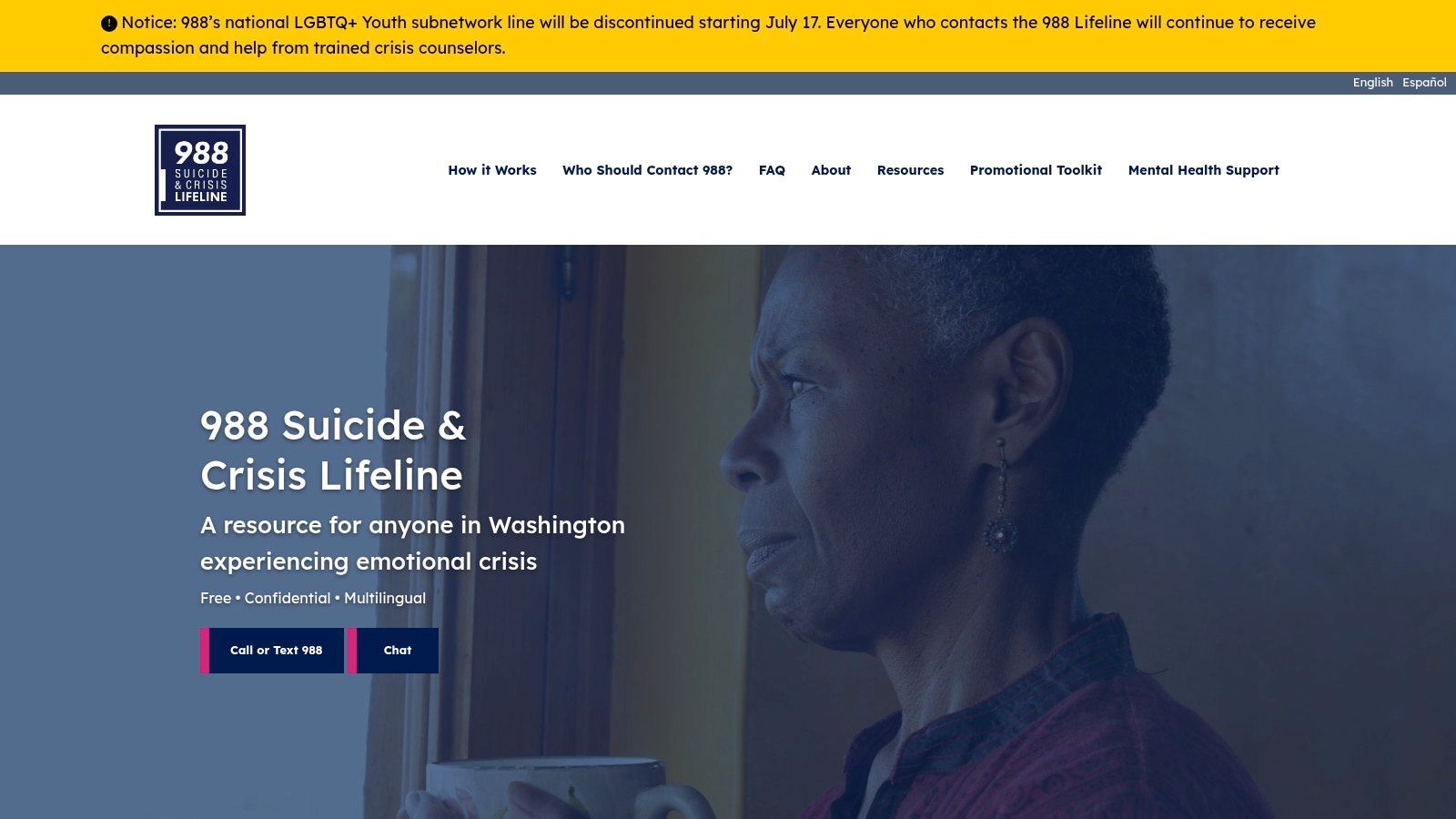 988 Suicide & Crisis Lifeline