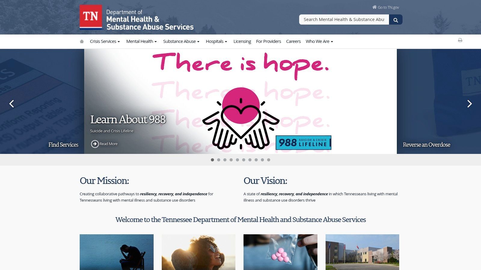 Tennessee Department of Mental Health & Substance Abuse Services (TDMHSAS) Helpline