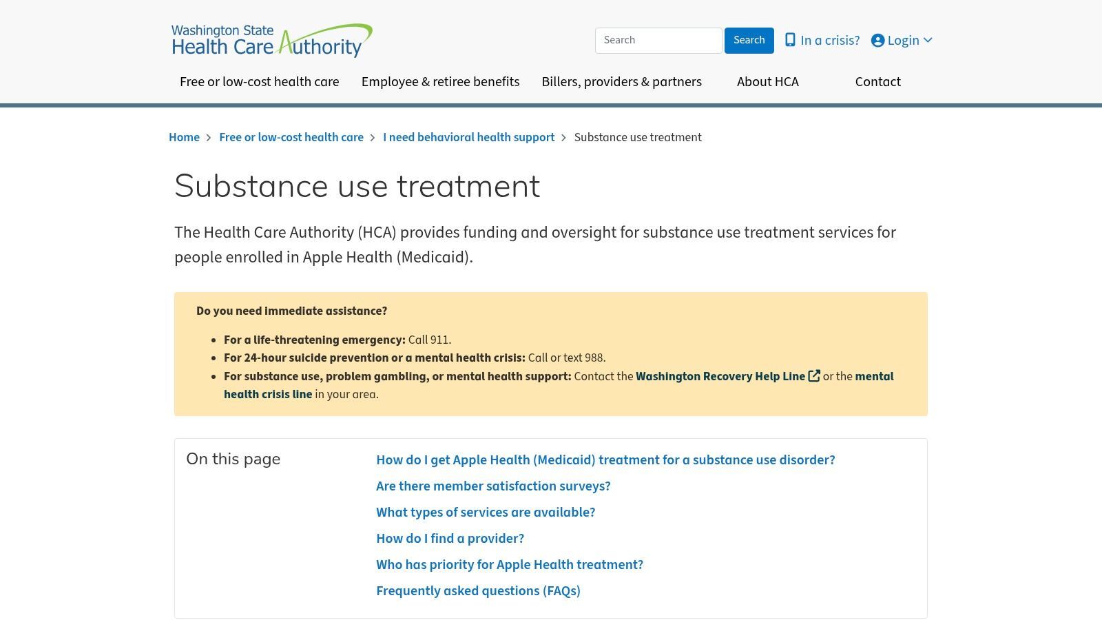 Washington Recovery Help Line